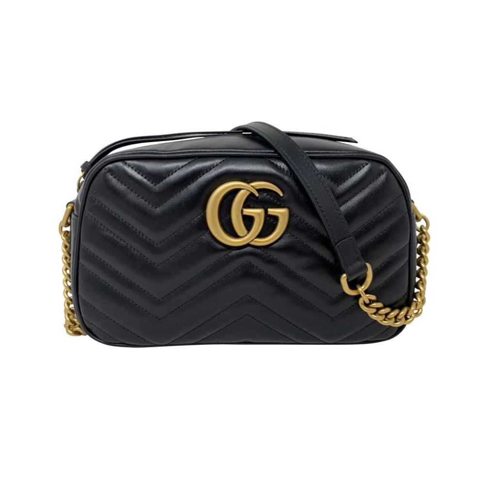 NEW Gucci Black Marmont Small Matelasse Crossbody Shoulder Bag
